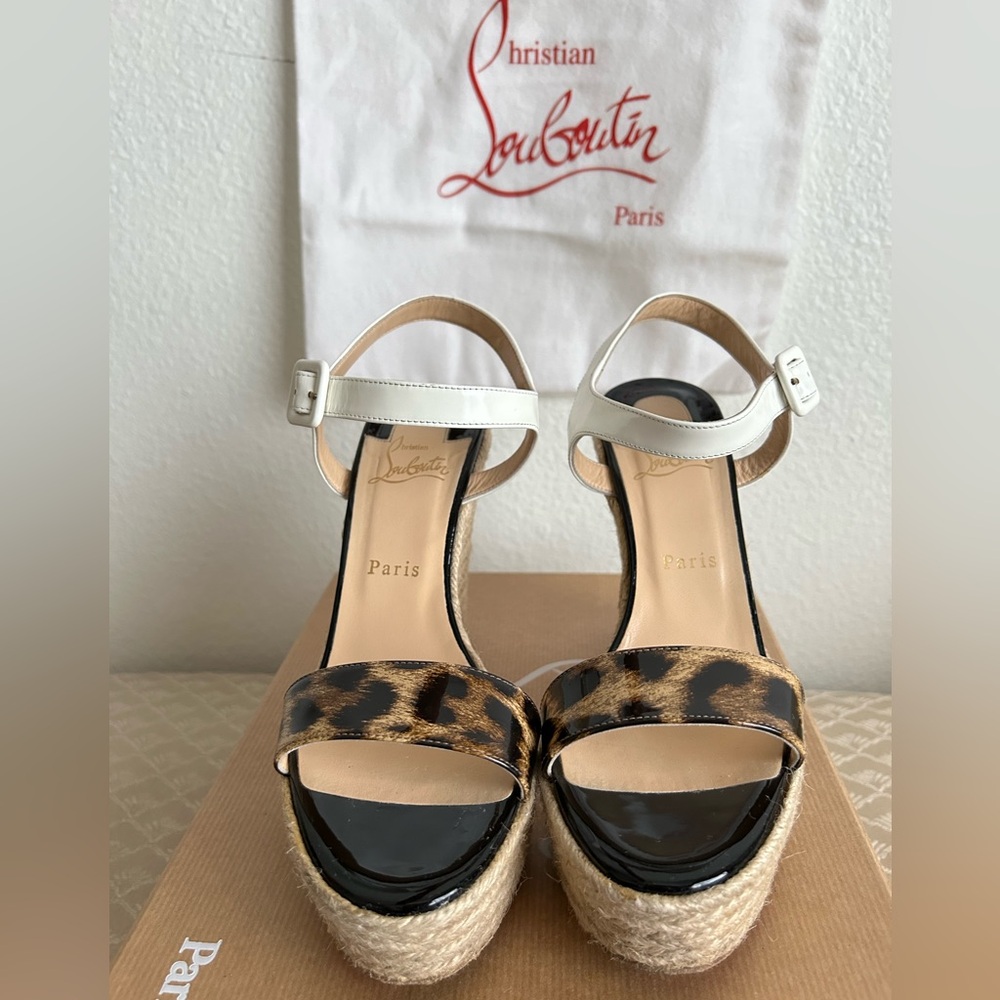 Christian Louboutin Leopard Wedge Espadrilles